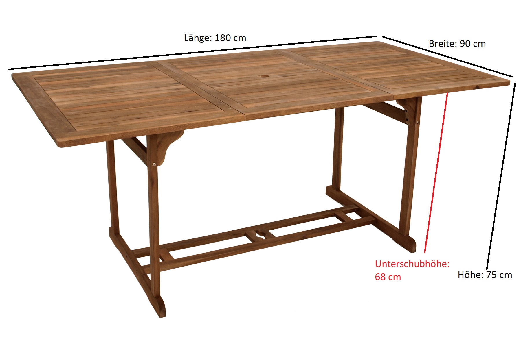 Tisch KORFU rechteckig, 180x90cm, Akazie geölt, FSC®-zertifiziert