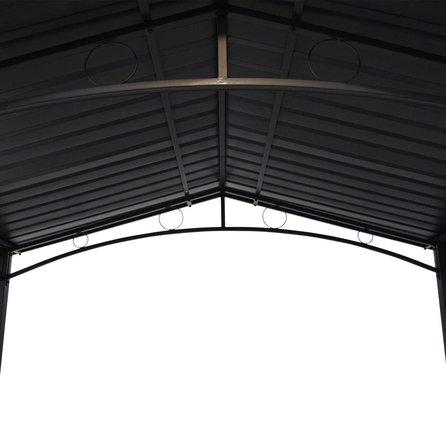 Grillpavillon TOULOUSE 2,5x1,6 Meter, Stahl dunkelgrau, Dach aus Trapezblech
