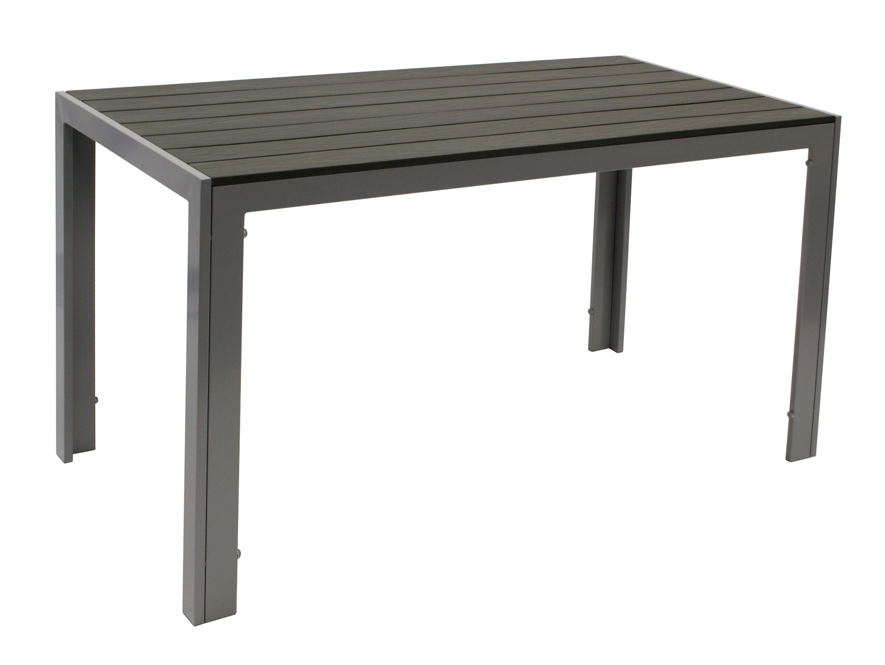 Tisch SORANO 125x70cm, Alu silbergrau + Kunstholz grau