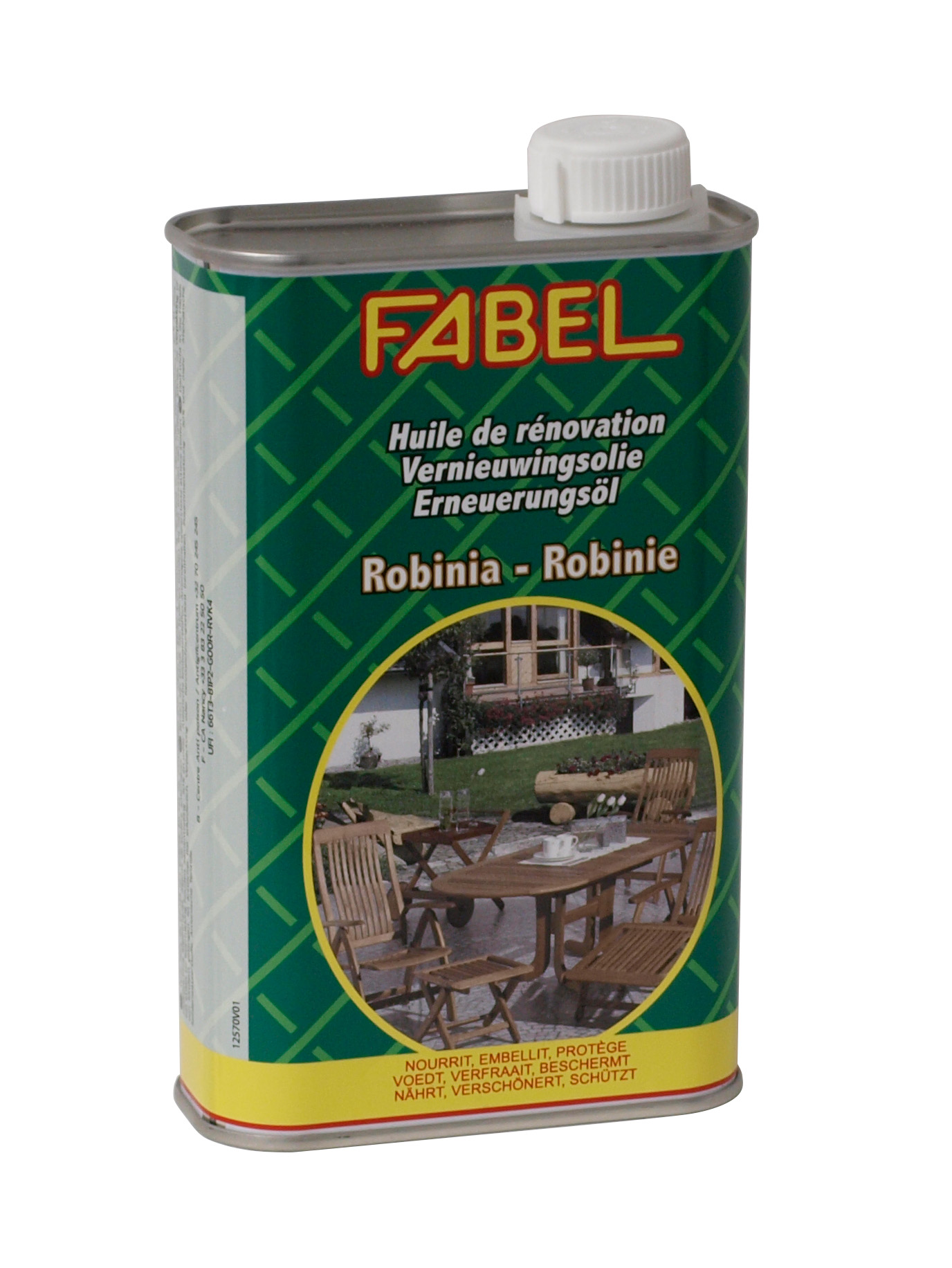 Spezial-Pflegeöl für Gartenmöbel aus Robinienholz von FABEL, 500ml