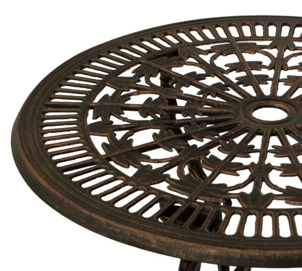 Tisch Jugendstil 70cm rund, Aluguss bronze antik