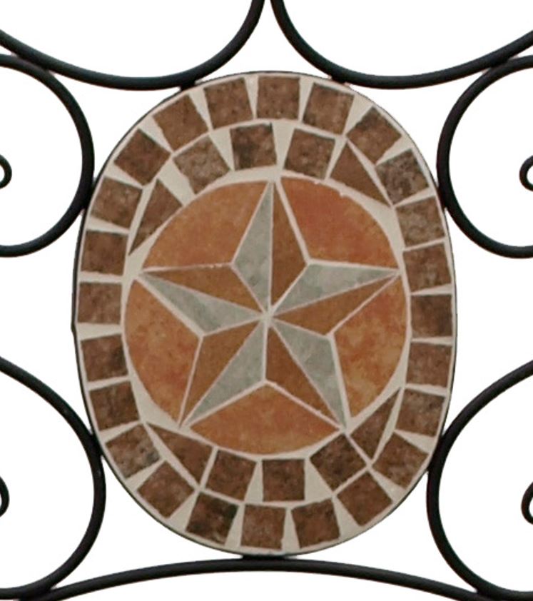 Bank LUCCA 2-sitzer, Eisen schwarz mit Mosaikeinlagen terracottafarben und Polster