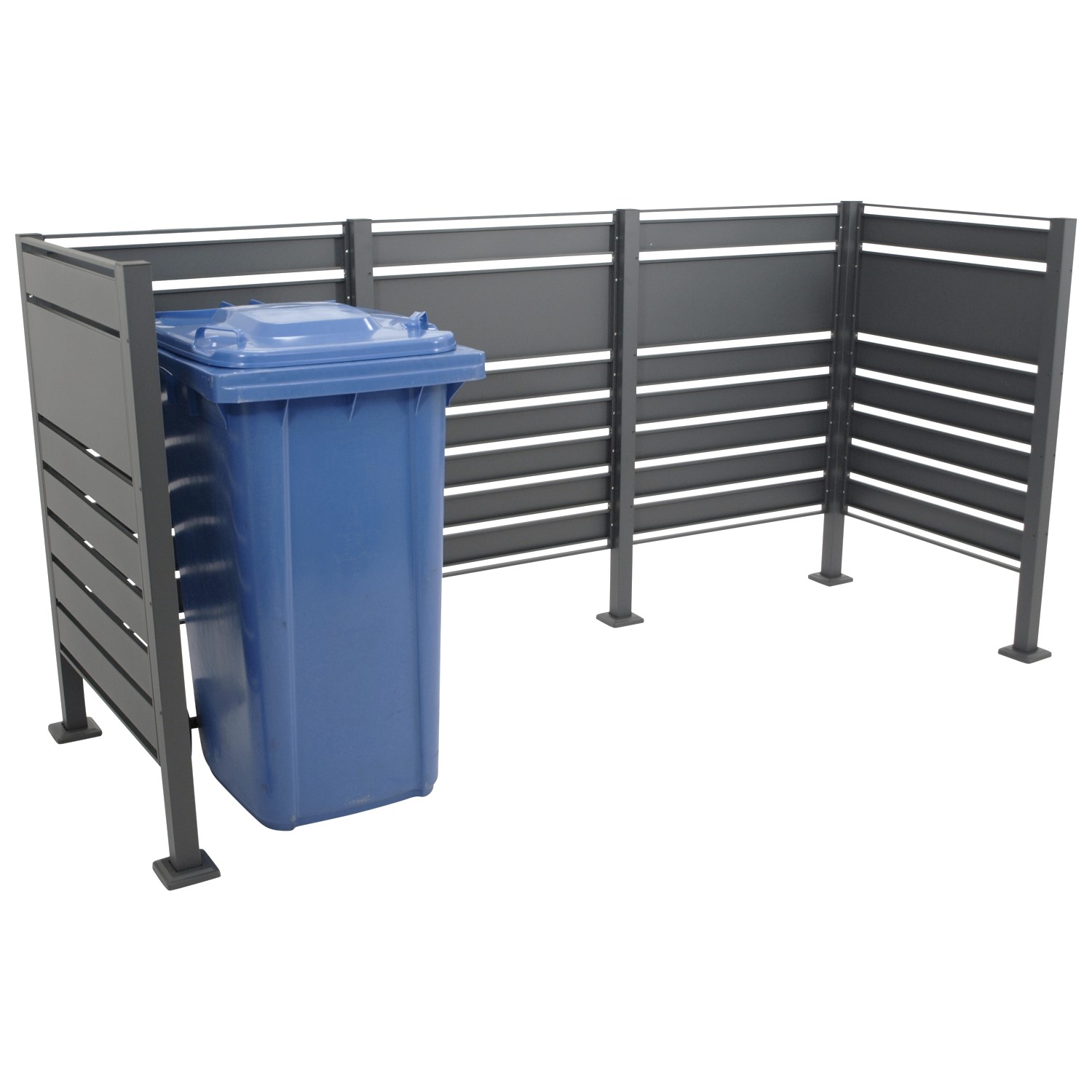 Sichtschutz LÜBECK für 3 Mülltonnen, 245x85x120cm, Stahl anthrazit
