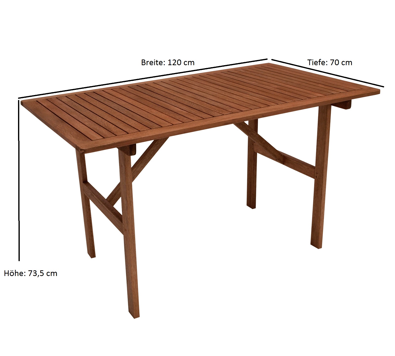 Tisch BRASILIA 120x70cm, Eukalyptus geölt, FSC®-zertifiziert