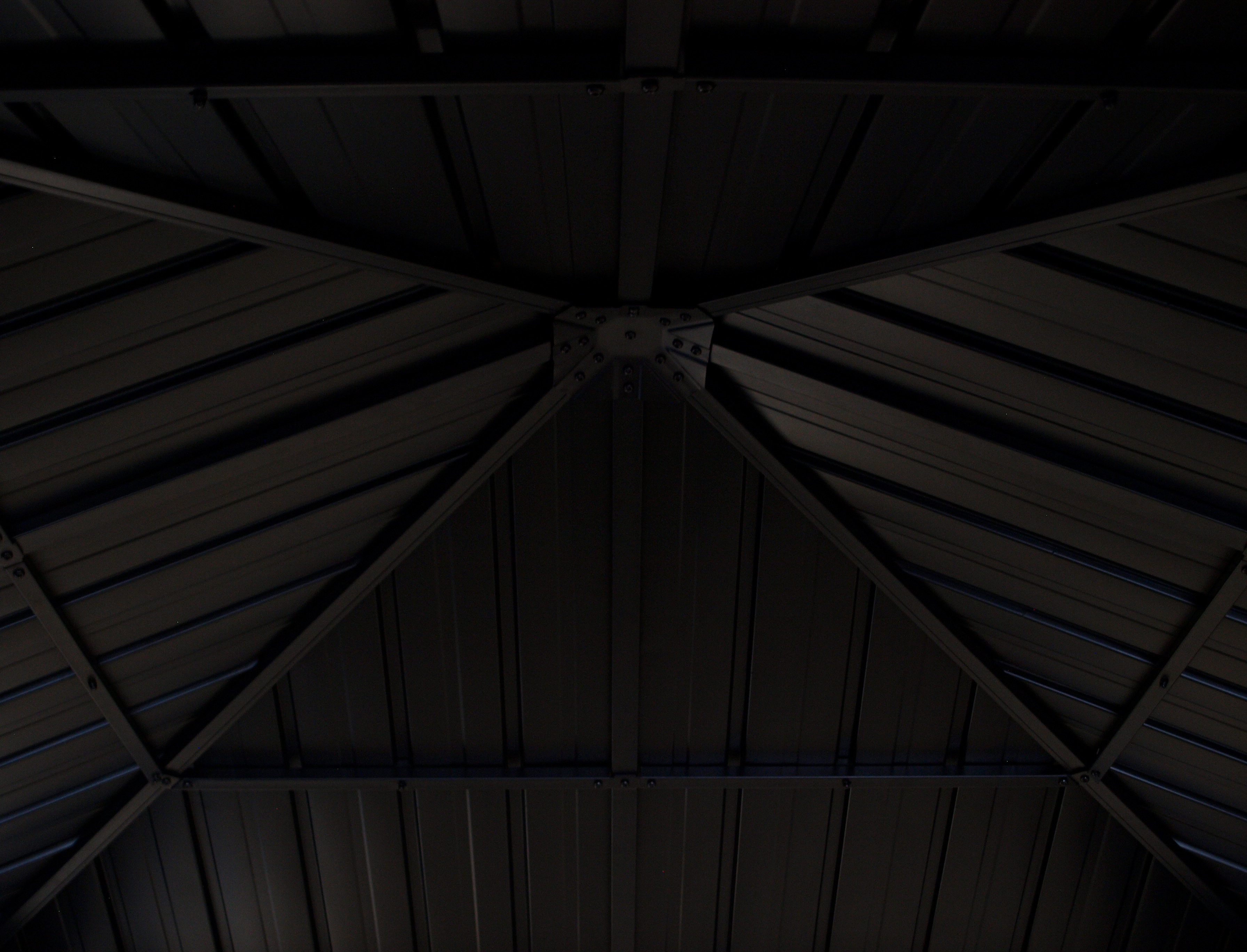 Pavillon NOVARA  3x3 Meter, Aluminium schwarz, Dach aus verzinktem Trapezblech