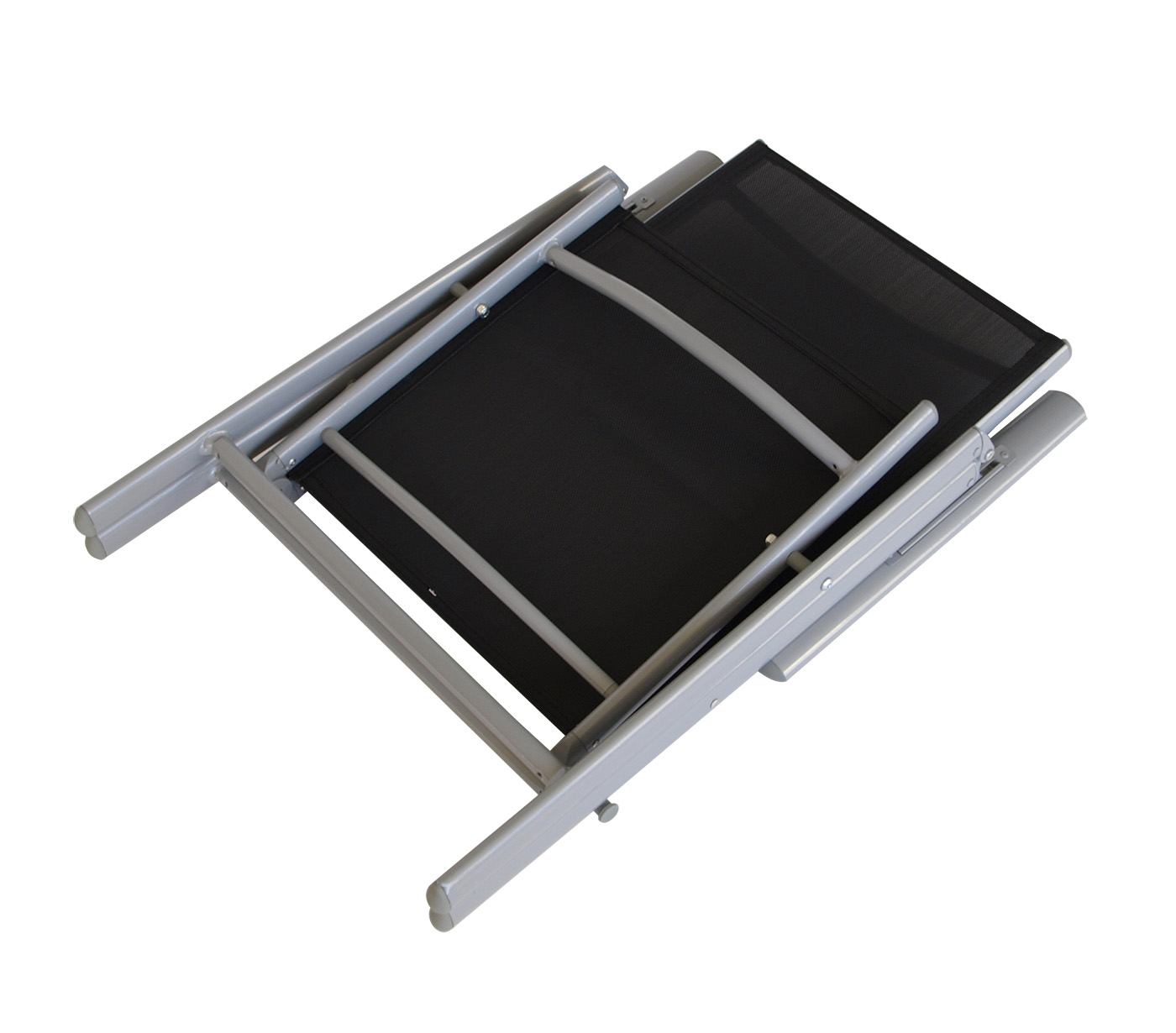 Garnitur SORANO 5-teilig, Alu + Kunstholz + Kunstgewebe schwarz, mit Tisch 70x125cm