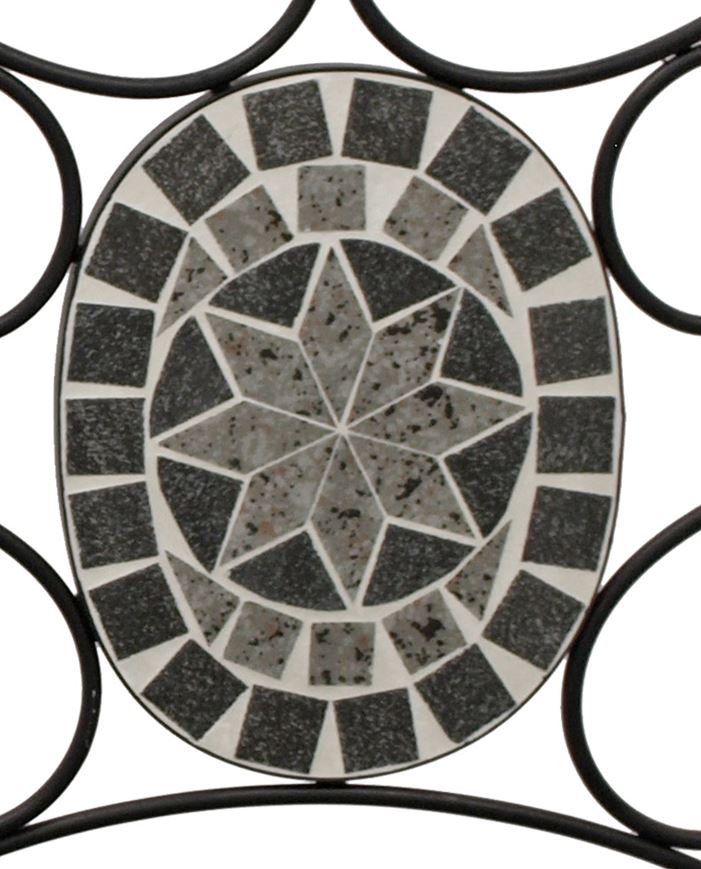 Bank SIENA 2-sitzer, Eisen schwarz mit Mosaikeinlagen grau und Polster
