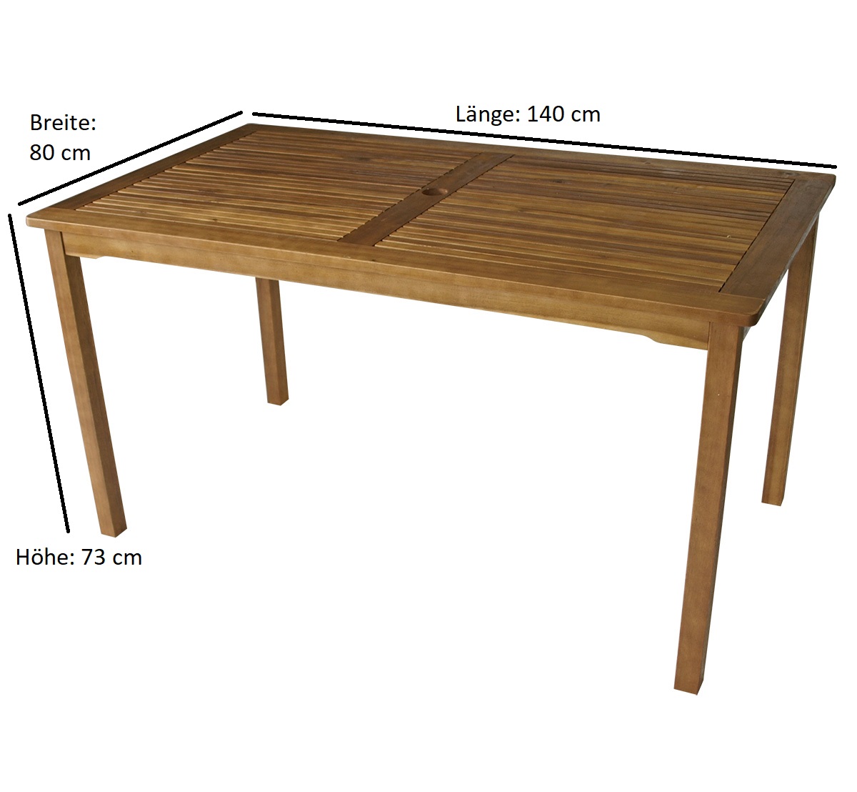 Tisch ST. VINCENT 140x80cm, Akazie geölt, FSC®-zertifiziert