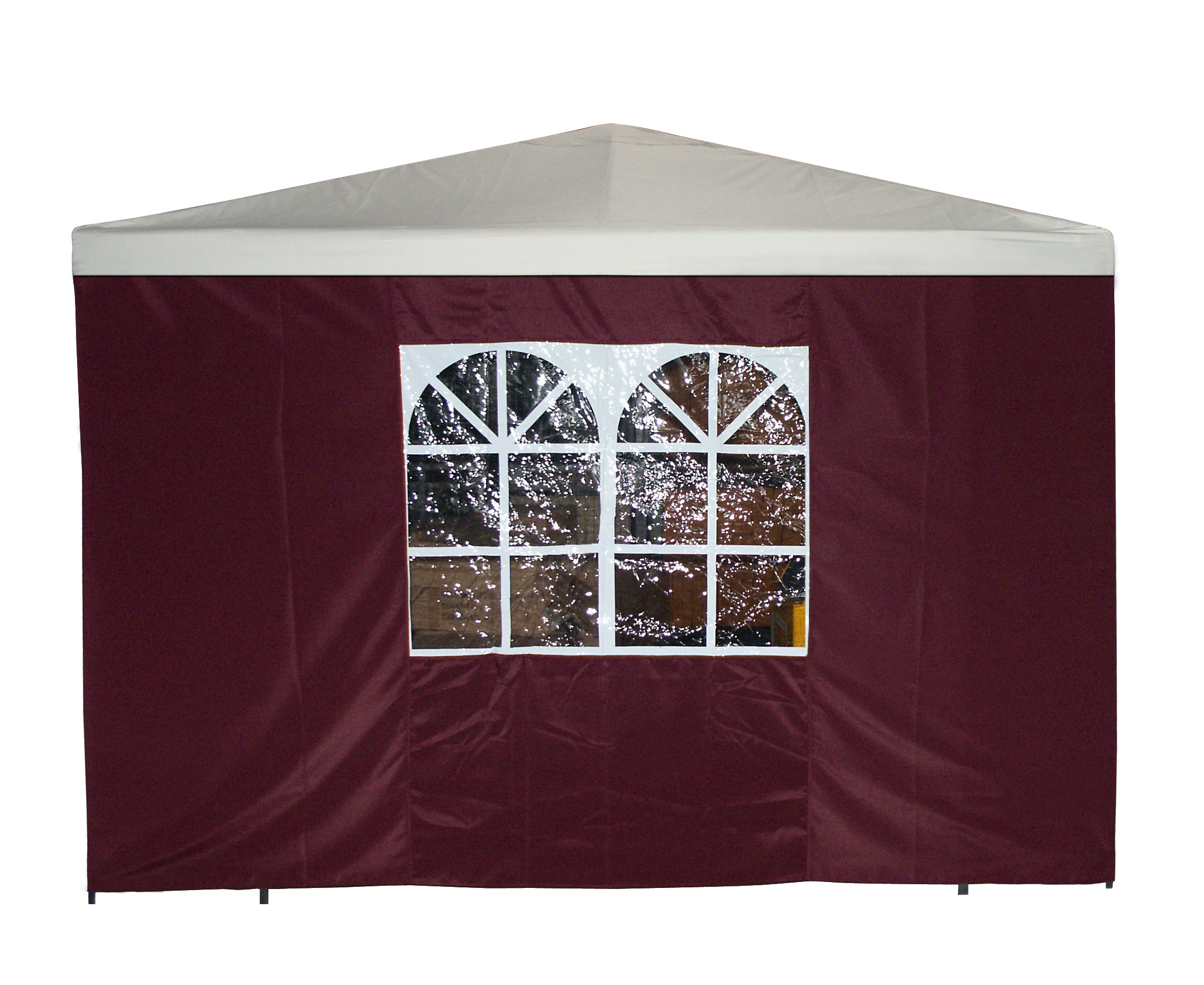 Seitenplane für Pavillon, 3x1,9 Meter, Polyester bordeaux mit Fenster