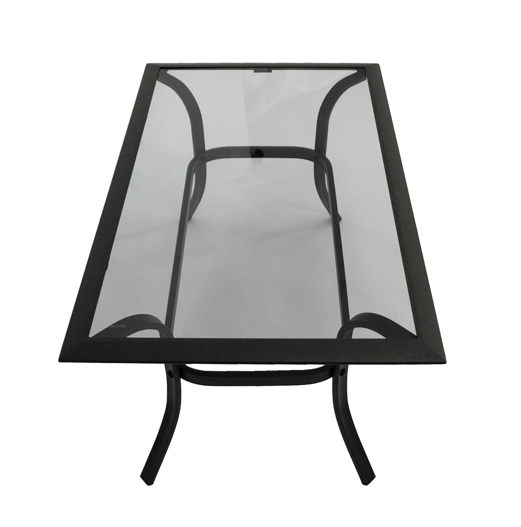 Beistelltisch ZAGREB 102x61x48cm, Stahl schwarz + Glas grau getönt