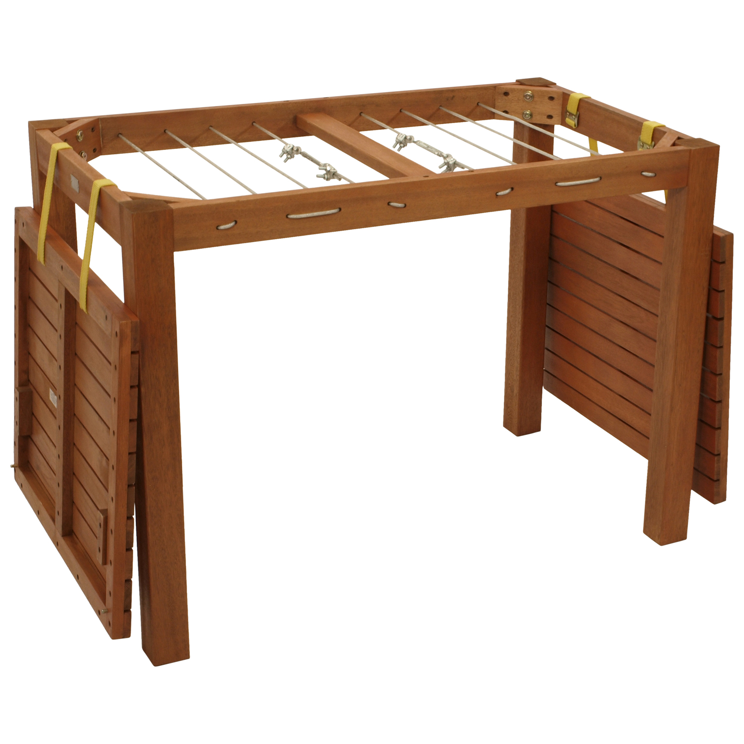 Funktions - Gartentisch mit Wäscheständerfunktion, 100x60cm, Eukalyptus, FSC®-zertifiziert