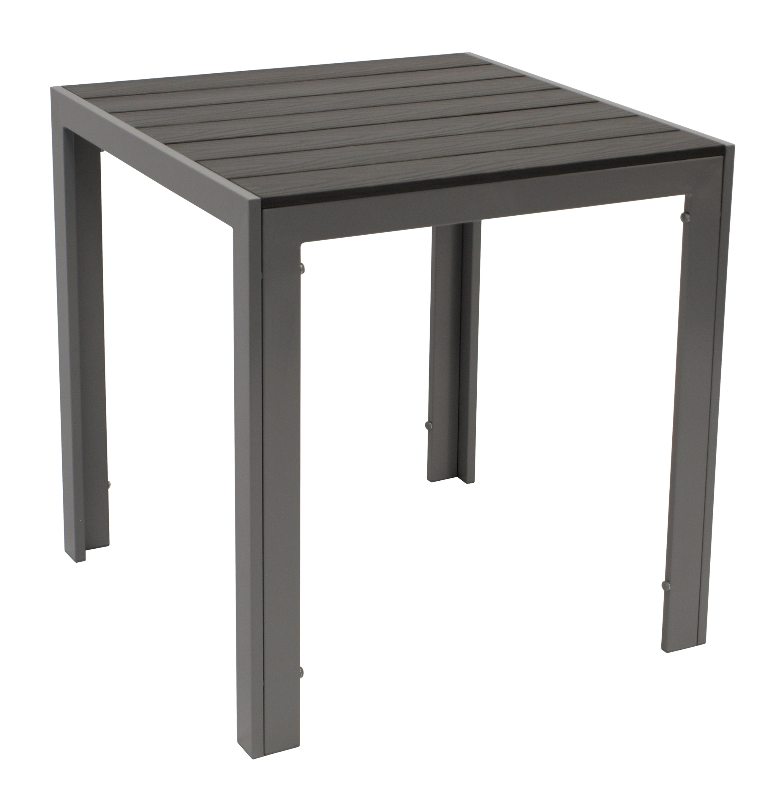 Tisch SORANO 70x70cm, Alu silbergrau + Kunstholz grau
