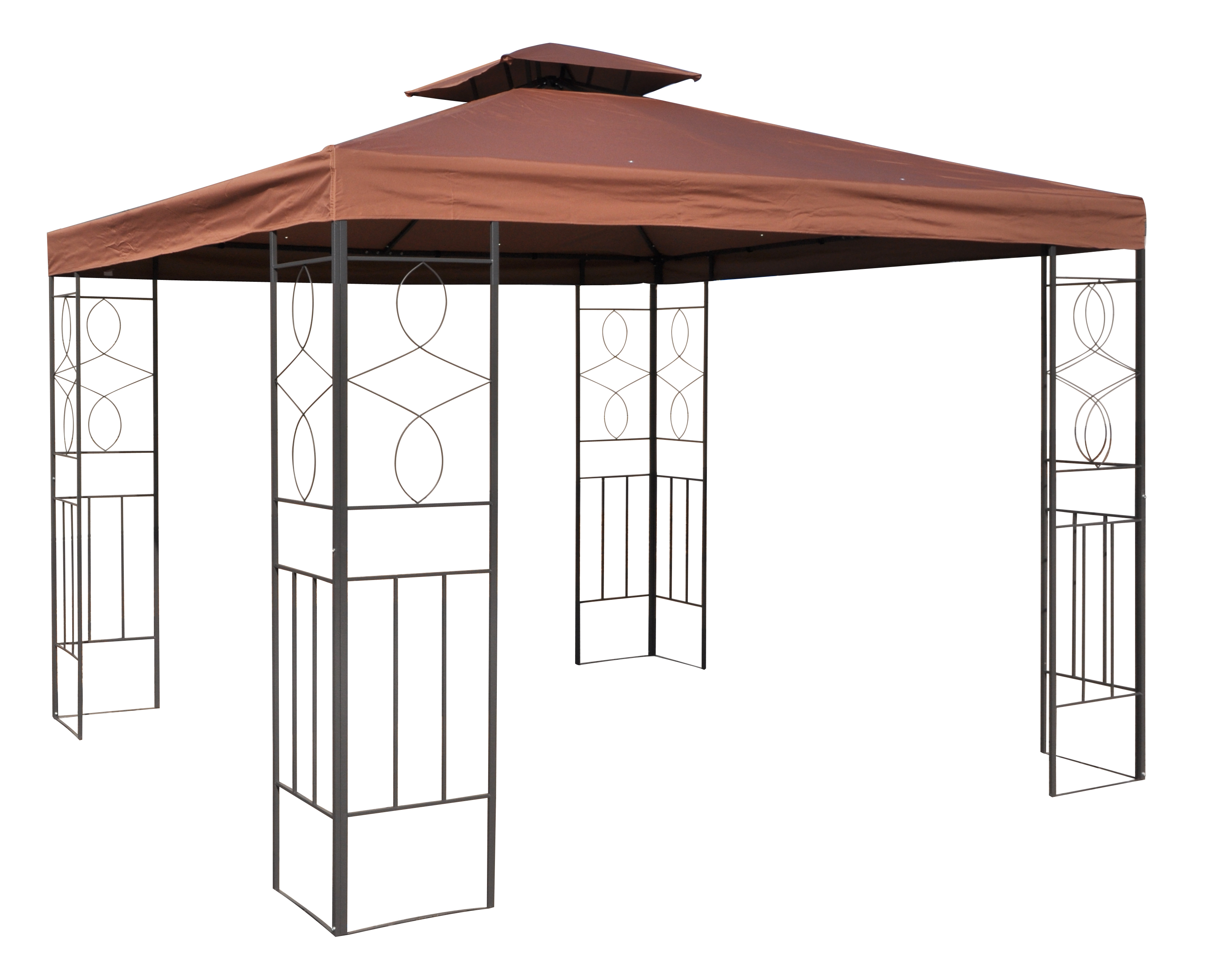 Universal-Ersatzdach für Pavillon 3x3 Meter mit Kaminabzug, capuccinofarben