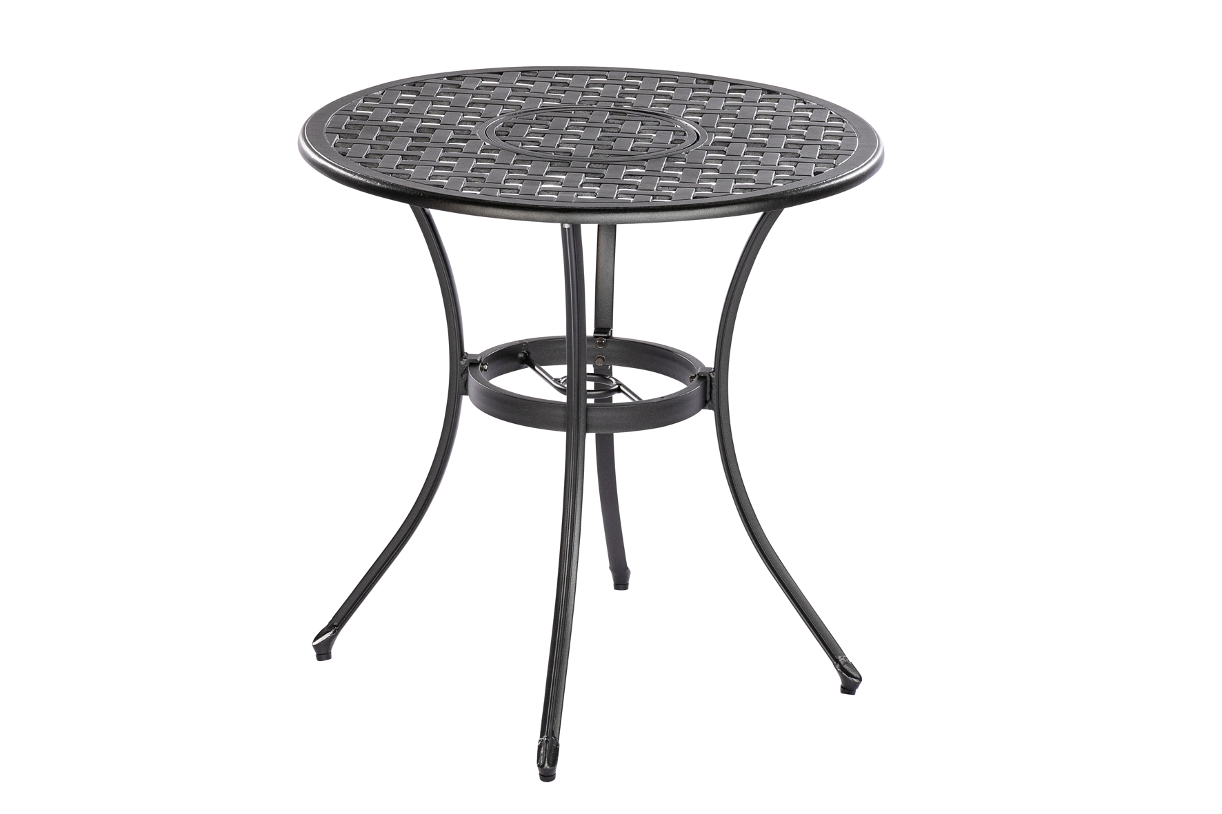 Tisch RHODOS 70cm rund, Aluguss graphit, mit Eiskübel