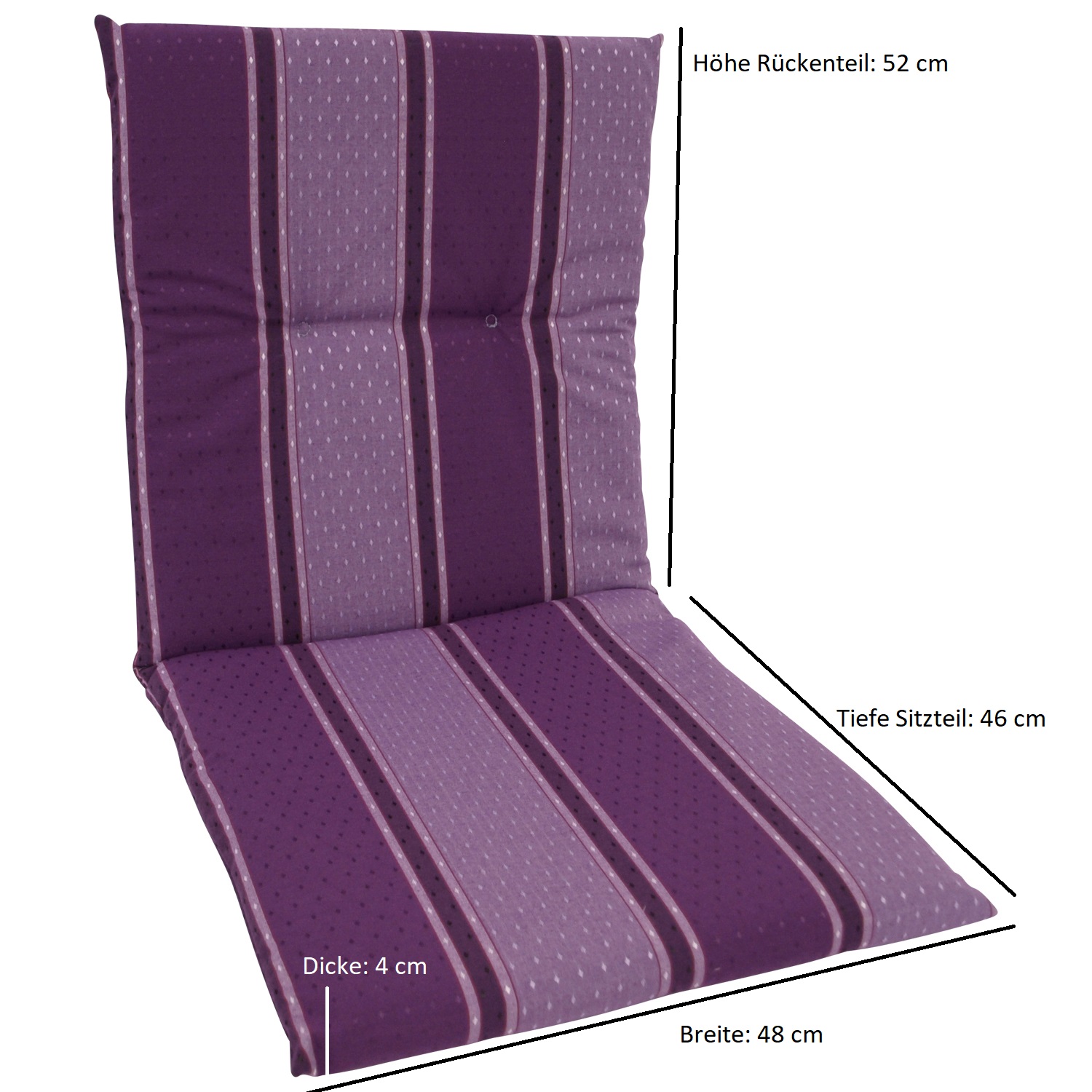 Auflage BERN für Sessel, violett gestreift